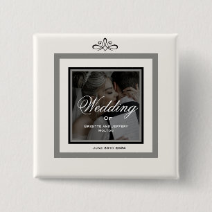 Weißer Hochzeitsknopf Button