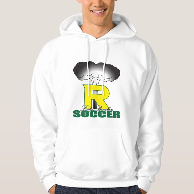 Weißer Hoodie - Richland Bomber-Mädchen-Fußball (Vorderseite)