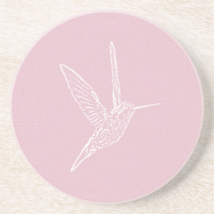 Weißer Hummingbird Rosa Hintergrund Untersetzer