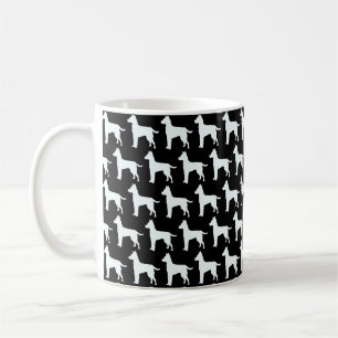 Weißer Hund Schwarz Kaffeetasse