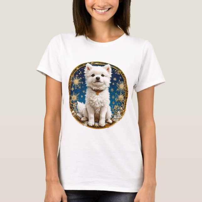 Weißer Hund T-Shirt (Vorderseite)