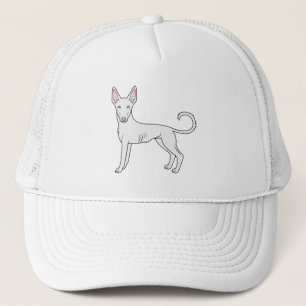 Weißer Ibizan Hound Glatthaar Süßer Cartoon-Hund Truckerkappe