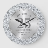 Weißer Imitat Diamanten 25. Geburtstag