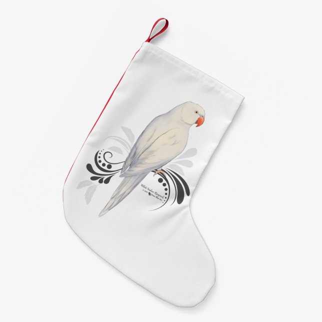 Weißer Inder Ringneck Papagei Kleiner Weihnachtsstrumpf (Vorderansicht (hängend))