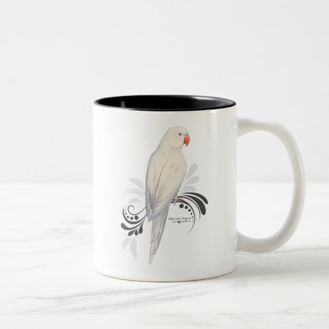 Weißer Indianenklingelpapagei Zweifarbige Tasse (Rechts)