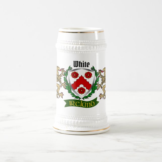 Weißer irischer Schild Bierglas (Mittel)
