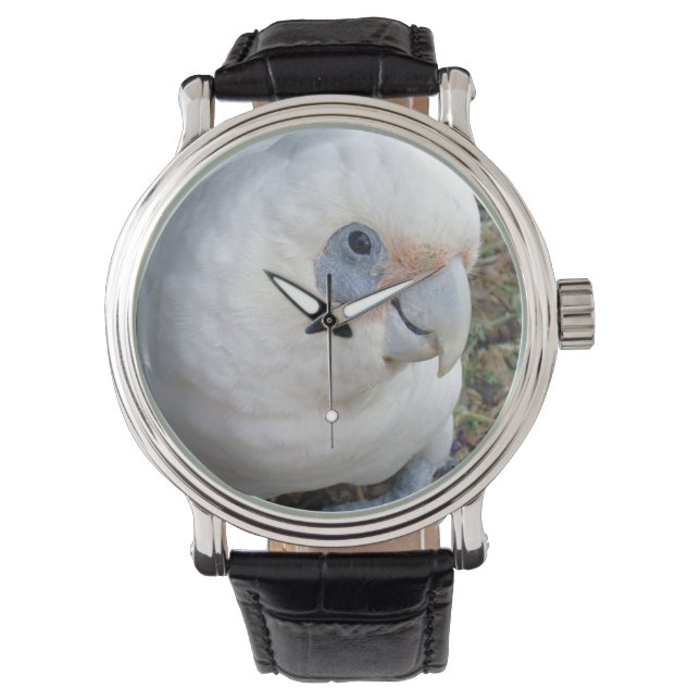 Weißer Kakadu Armbanduhr (Vorderseite)