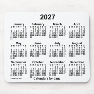 Weißer Kalender 2027 von Janz Mouse Pad Mousepad