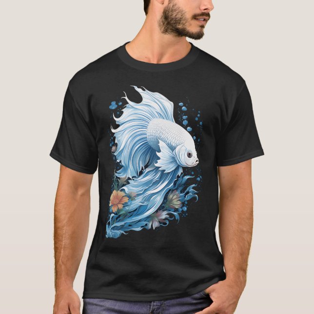 Weißer Kampffisch T-Shirt (Vorderseite)