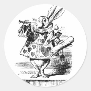 Weißer Kaninchen-Aufkleber Runder Aufkleber