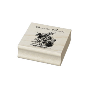 Weißer Kaninchen-Hofherold Alice im Wunderland Nam Gummistempel