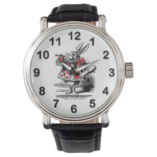 Weißer Kaninchen Trompeter Alice im Wunderland Armbanduhr
