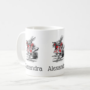 Weißer Kaninchen Trompeter Alice im Wunderland Kaffeetasse