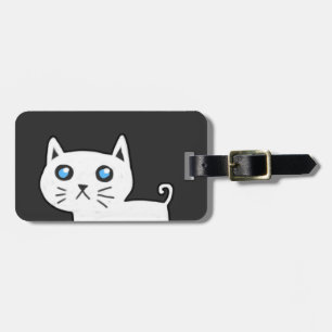 Weißer Katzen-Gepäckanhänger Gepäckanhänger