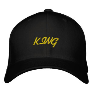 Weißer King Text Grundlegende FlexFit-Wollkappe Bestickte Baseballkappe