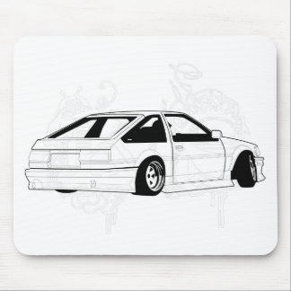Weißer KIS Levin AE86 Mousepad