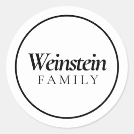 Weißer Klassischer Familienname Purim-Aufkleber Runder Aufkleber