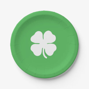 Weißer Klee-Blatt-Papier-Teller Pappteller