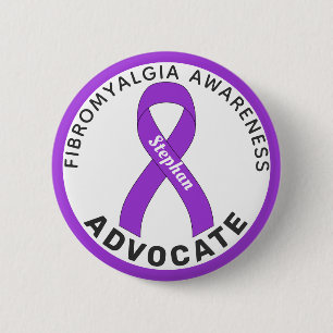 Weißer Knopf für das Bewusstsein der Fibromyalgie Button