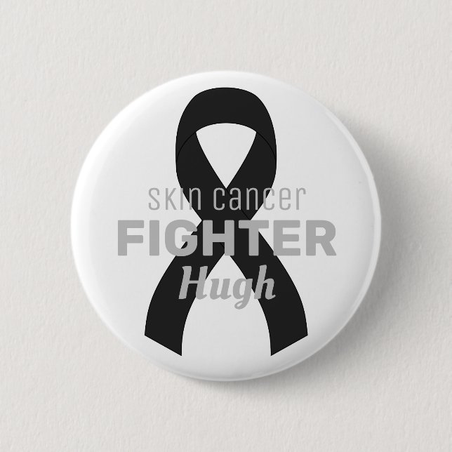 Weißer Knopf für Hautkrebs Button (Vorderseite)