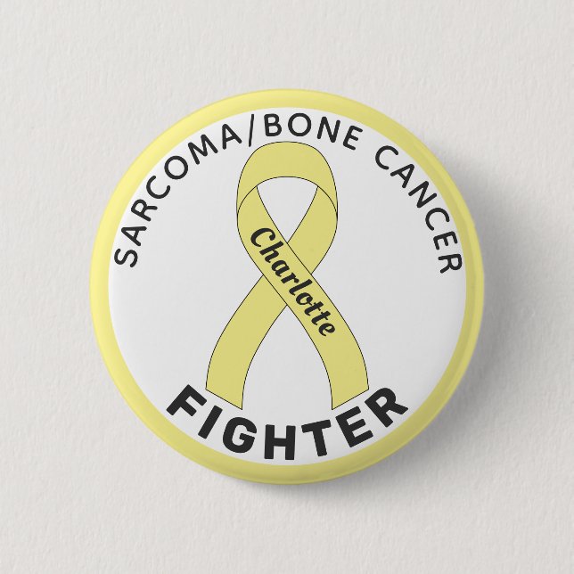 Weißer Knopf für Sarcoma/Knochenkrebs-Kämpfer Button (Vorderseite)