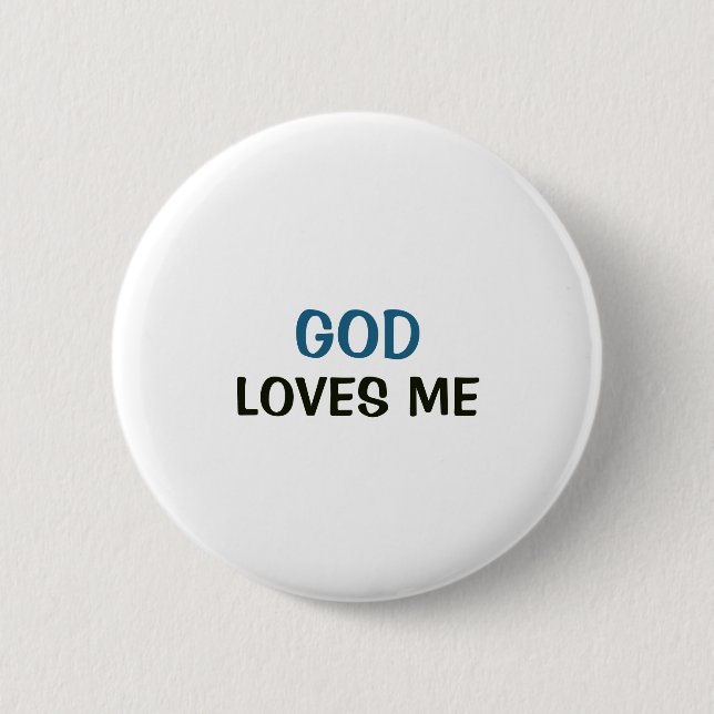 Weißer Knopf - Gott liebt mich Button (Vorderseite)