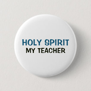 Weißer Knopf - Heiliger Geist Mein Helfer Button