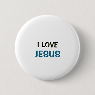 Weißer Knopf - Ich liebe Jesus Button