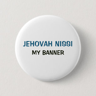Weißer Knopf - Jehova Nissi Mein Banner Button