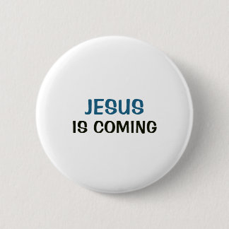 Weißer Knopf - Jesus kommt Button
