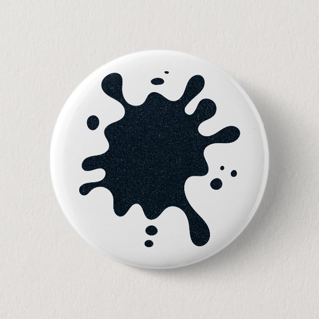 Weißer Knopf mit Tintenklecksmuster – Anpassbar Button (Vorderseite)