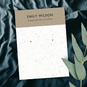 WEISSER KRAFT TERRAZZO STUDIERT EARRING DISPLAD CA VISITENKARTE