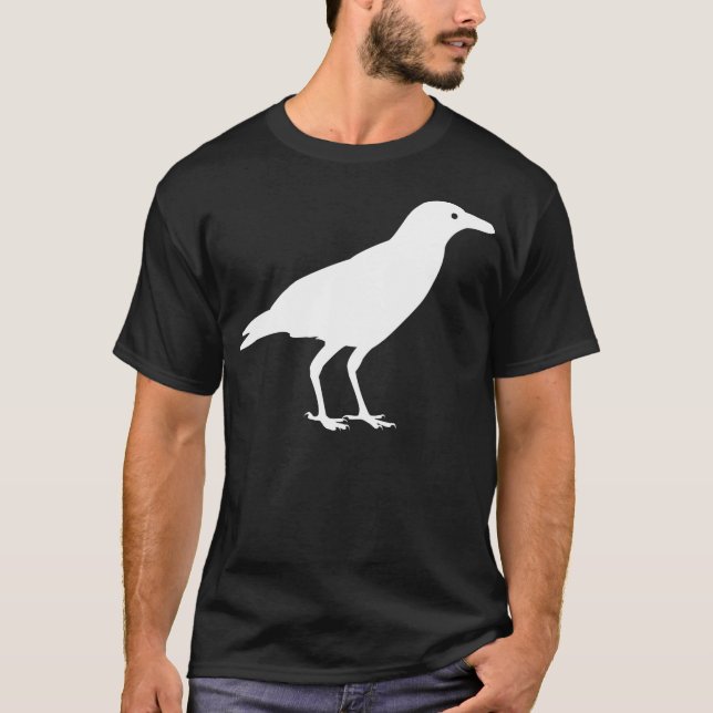 Weißer Krähen-Vogel T-Shirt (Vorderseite)