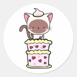 Weißer Kuchen springt aus einem Kuchen Runder Aufkleber