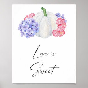 Weißer Kürbis - Liebe ist süß und nimmt eine Lecke Poster