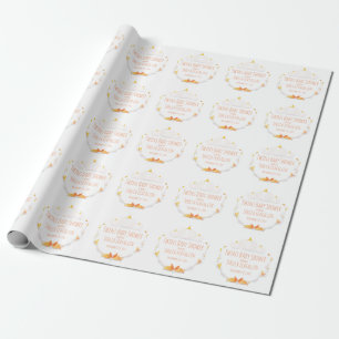 Weißer Kürbis paart Babyparty-Packpapier Geschenkpapier