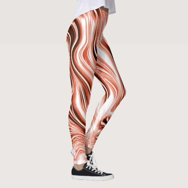 Weißer Lachs bis roter, langwelliger Spuren auf we Leggings (Rechts)