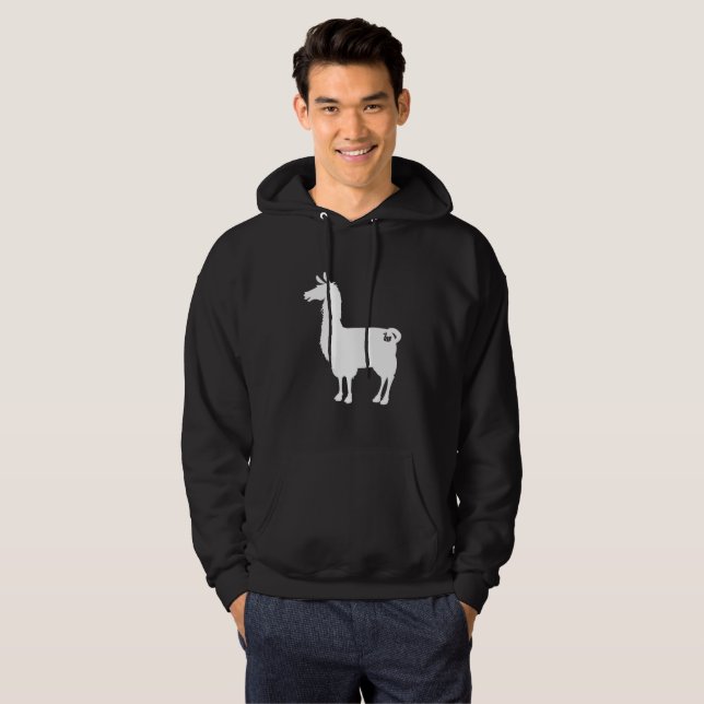 Weißer LamaHoodie Hoodie (Vorne ganz)