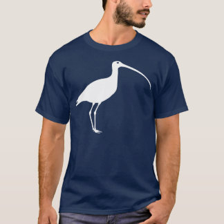 Weißer langer berechneter Brachvogel-Vogel T-Shirt