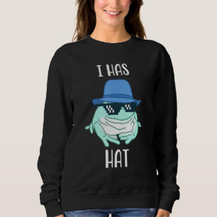 Weißer Laubfrosch I Hat Hut Frosch Memes Amphibie Sweatshirt