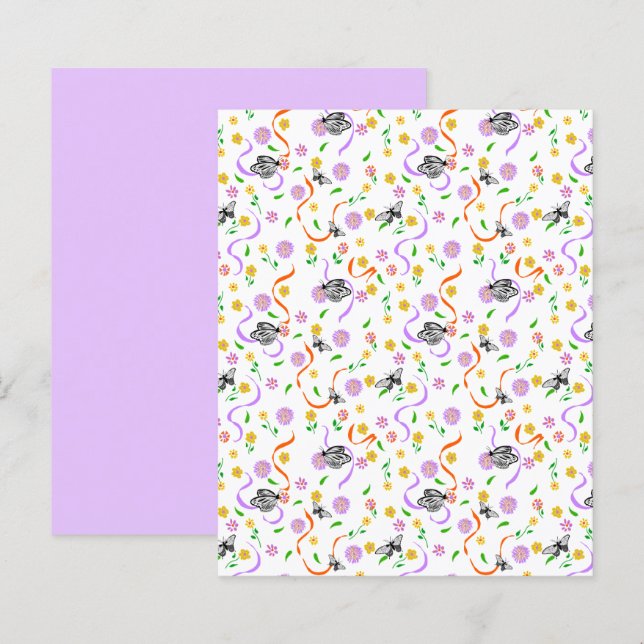 Weißer Lavendel-Blätterbuch (Vorne/Hinten)