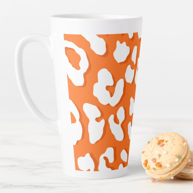 Weißer Leopard Druckorange Milchtasse (Beispiel)