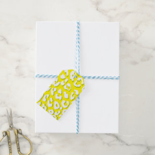 Weißer Leopard, gelb Geschenkanhänger