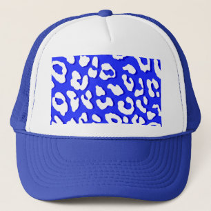 Weißer Leopard Print Dark Blue Truckerkappe