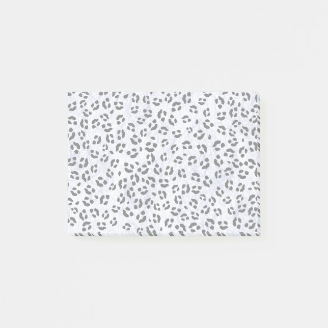 Weißer Leoparden Post-it Klebezettel (Vorderseite)