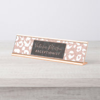 Weißer Leopardmuster Chic-Rosen-GoldGlitter