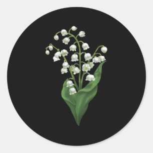 Weißer Lilie der Blume Valley Spring Runder Aufkleber