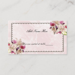 Weißer Lilienflor Rosa Marmor Hochzeitsplatz Platzkarte