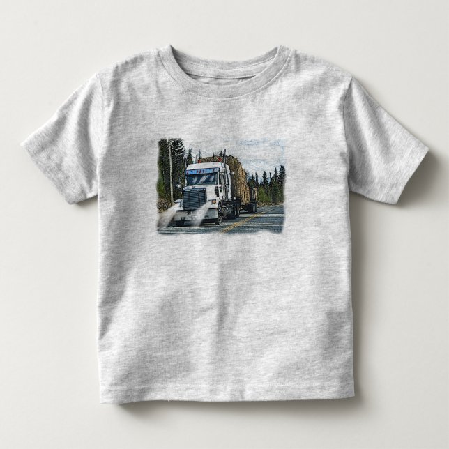 Weißer LKW mit Hay Bales für LKW Kleinkind T-shirt (Vorderseite)