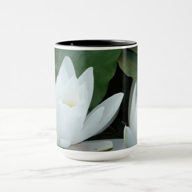Weißer Lotus Throw Kissen Tasse (Zentrum)